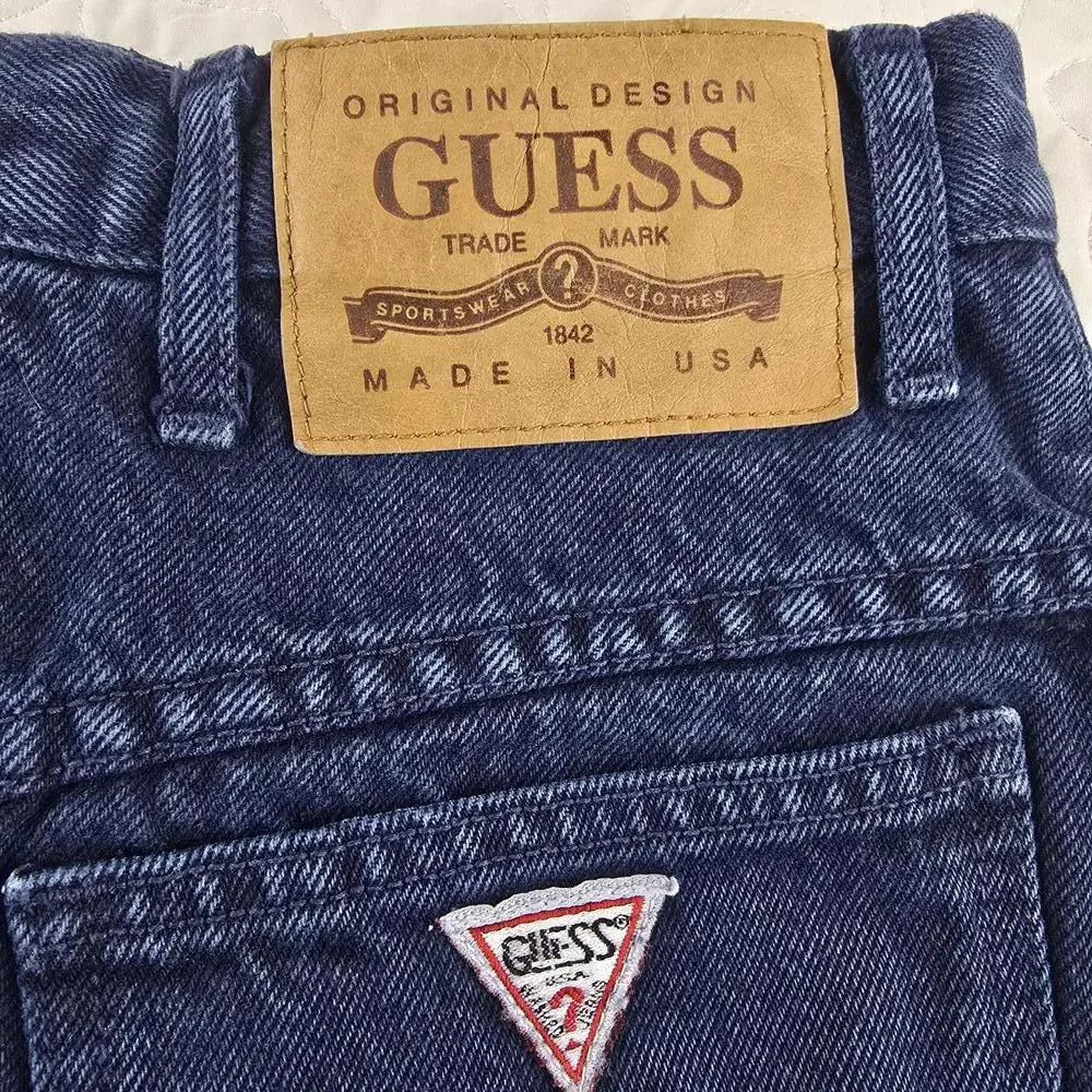 Vintage 1990's Dark Blue Denim Guess Skirt size 27 - Picture 5 of 10